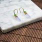 18K Gold Diamond Natural Burmese Jade Icy Purple Long Shaped Ear Studs