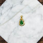 18K Gold Natural Burmese Jade Deep Green Gourd Pendant