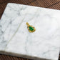 18K Gold Natural Burmese Jade Deep Green Gourd Pendant