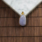 18K Gold Diamond Natural Burmese Jade Icy Lavender Ruyi Pendant
