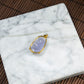 18K Gold Diamond Natural Burmese Jade Icy Lavender Ruyi Pendant