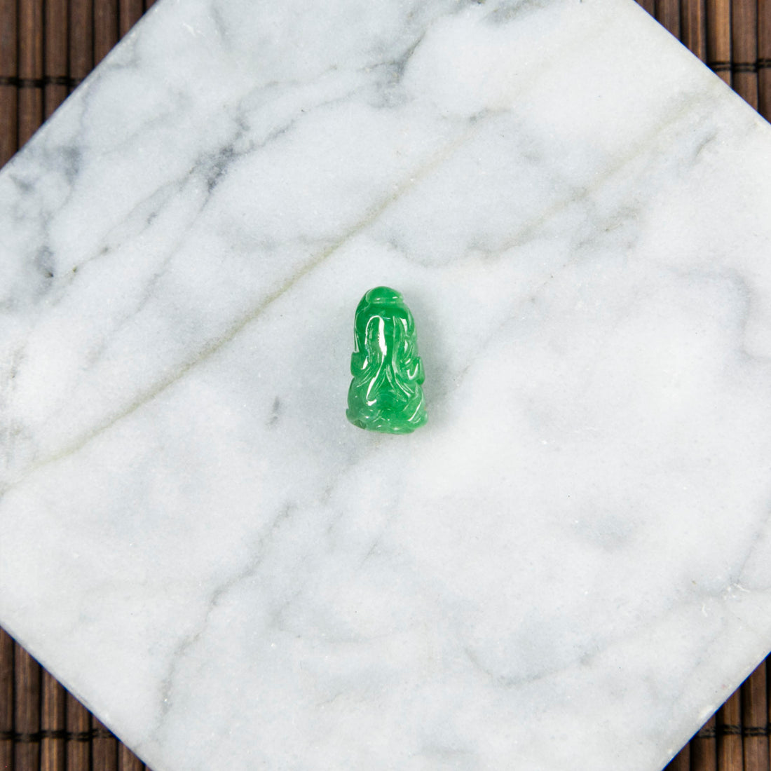 Natural Burmese Jade Green Cabbage Carved Jade (With Punch Hole)