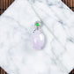 18K Platinum Diamond Natural Burmese Jade Icy Purple Gourd Pendant