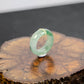 天然緬甸翡翠冰飄花玉戒