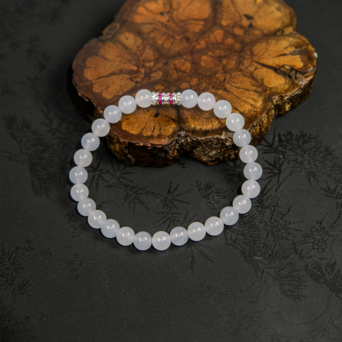 Natural Burmese Two-Tone Pink-Purple Jadeite Bracelet
