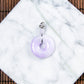 18K Platinum Diamond Natural Burmese Jade Purple Donut Pendant