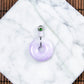 18K Platinum Diamond Natural Burmese Jade Purple Donut Pendant