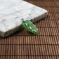 18K White Gold Diamond Natural Burmese Jade Icy Green Leaf Pendant