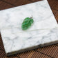 18K White Gold Diamond Natural Burmese Jade Icy Green Leaf Pendant