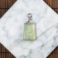 18K Platinum Diamond Natural Burmese Jade Icy Light Green Guan YIn Pendant (Certificate Ready)