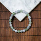 Natural Burmese Jade Icy Green & Purple Piao Hua Beaded Bracelet