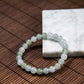 Natural Burmese Jade Icy Green & Purple Piao Hua Beaded Bracelet