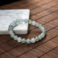 Natural Burmese Jade Icy Green & Purple Piao Hua Beaded Bracelet