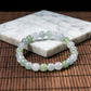 Natural Burmese Jade Icy Green & Purple Piao Hua Beaded Bracelet