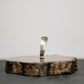 S925 Sterling Silver Natural Burmese Green Irregular-Cut Jadeite Ring