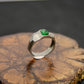 S925 Sterling Silver Natural Burmese Green Irregular-Cut Jadeite Ring