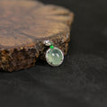 18K White Gold Diamond-Set Natural Burmese Vivid Green & Ice Pale Green Jadeite Cabochon Pendant