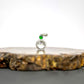 18K White Gold Diamond-Set Natural Burmese Vivid Green & Icy White Cabochon Pendant