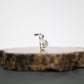 18K White Gold Diamond-Set Natural Burmese Vivid Green & Icy White Cabochon Pendant