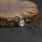 18K White Gold Diamond-Set Natural Burmese Vivid Green & Icy White Cabochon Pendant