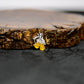 18K White Gold Diamond-Set Natural Burmese Orange-Yellow Jadeite Double Gourd Snap-Clasp Pendant