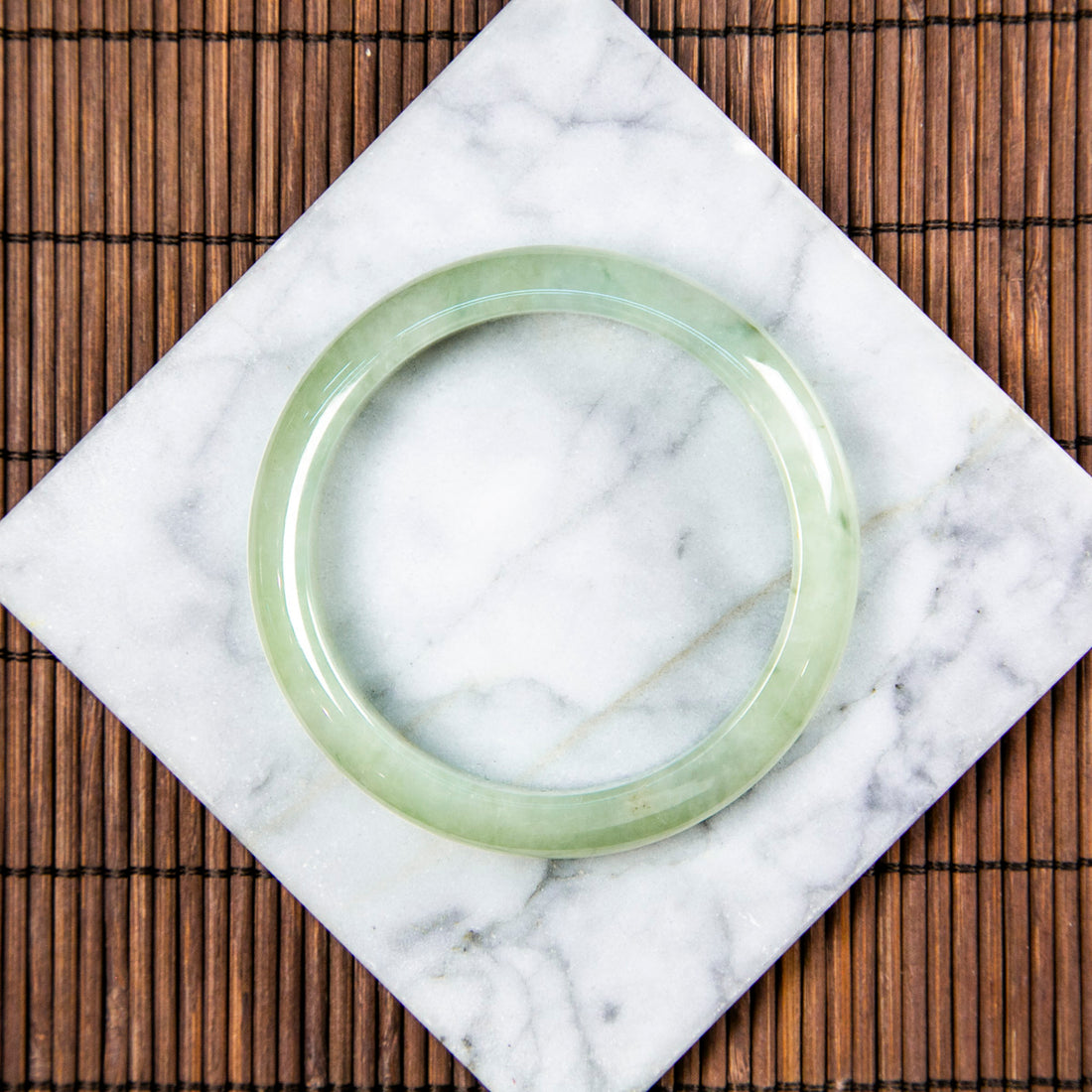 Natural Burmese Jade Apple Green Half Circle Bangle (Fits 54-56mm)