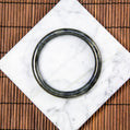 Natural Burmese Jade Full Color Wuji Black Jade Full Circle Bangle (Fits 53-55mm)