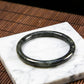 Natural Burmese Jade Full Color Wuji Black Jade Full Circle Bangle (Fits 53-55mm)