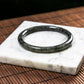 Natural Burmese Jade Full Color Wuji Black Jade Full Circle Bangle (Fits 53-55mm)