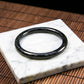 Natural Burmese Jade Full Color Wuji Black Jade Full Circle Bangle (Fits 53-55mm)