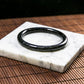 Natural Burmese Jade Full Color Wuji Black Jade Full Circle Bangle (Fits 53-55mm)