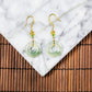 18K Rose Gold Diamond Natural Burmese Jade Icy Light Green Piao Hua Donut Earrings