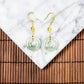 18K Rose Gold Diamond Natural Burmese Jade Icy Light Green Piao Hua Donut Earrings