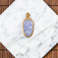 18K Rose Gold Diamond Natural Burmese Jade Icy Bluish Lavender Leaf Pendant