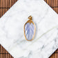 18K Rose Gold Diamond Natural Burmese Jade Icy Bluish Lavender Leaf Pendant