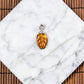 18K Rose Platinum Diamond Natural Burmese Jade Icy Orange Jade Leaf Pendant