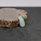 18K White Gold Diamond-Set Natural Burmese Vivid Green & White-Base Pale Green Blessing Melon Pendant