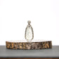 18K White Gold Diamond-Set Natural Burmese Vivid Green & White Ice Floating-Flower Ruyi Pendant