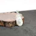 18K White Gold Diamond-Set Natural Burmese Vivid Green & White Ice Floating-Flower Ruyi Pendant