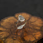 S925 Silver Zircon-Set Natural Burmese Black-Bone Jadeite Gourd Adjustable Ring