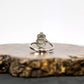 S925 Silver Zircon-Set Natural Burmese Black-Bone Jadeite Gourd Adjustable Ring