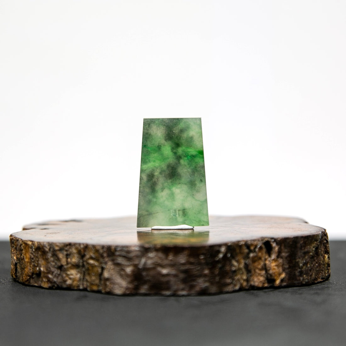 Natural Burmese Blue-Green Floating-Flower Blank Tablet Jadeite Cabochon