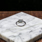 S925 Zircon Natural Burmese Jade Icy White Adjustable Ring