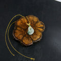 18K Yellow Gold Diamond-Set Natural Burmese Vivid Green & White Ice Floating Blue-Green Safety Buckle Double-Ring Pendant Necklace