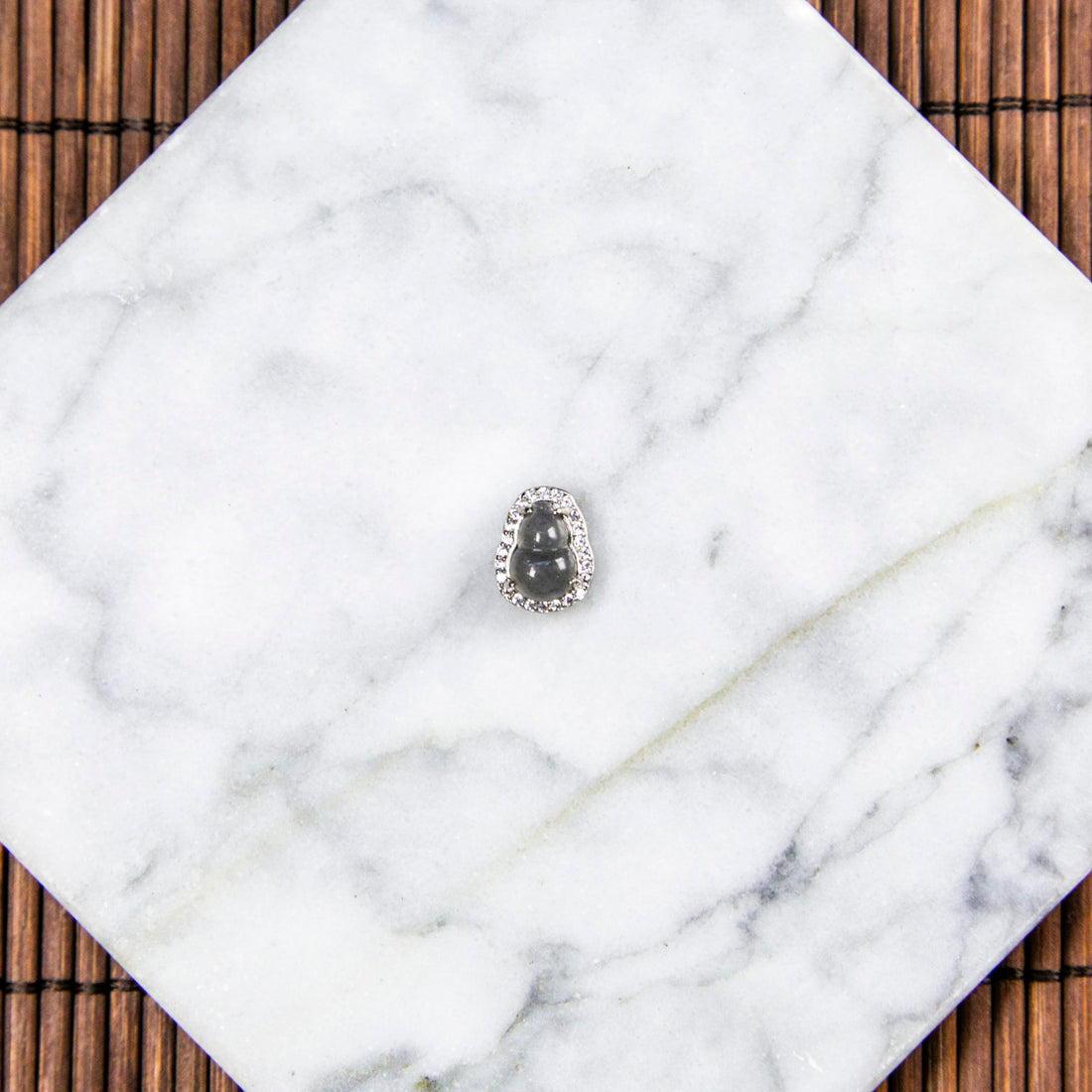 S925 Zircon Natural Burmese Jade Icy Wuji Black Hulu Pendant