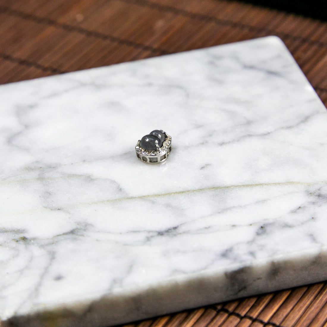 S925 Zircon Natural Burmese Jade Icy Wuji Black Hulu Pendant