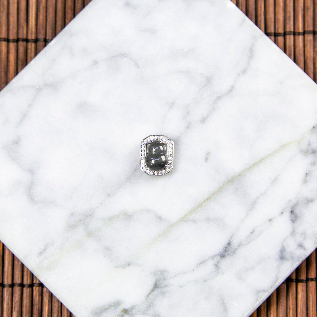 S925 Zircon Natural Burmese Jade Icy Wuji Black Hulu Pendant