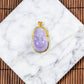 18K Gold Diamond Natural Burmese Jade Bluish Lavender Money God Pendant