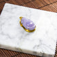 18K Gold Diamond Natural Burmese Jade Bluish Lavender Money God Pendant