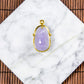 18K Gold Diamond Natural Burmese Jade Bluish Lavender Money God Pendant